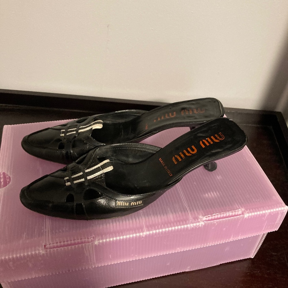 Miu Miu black mules